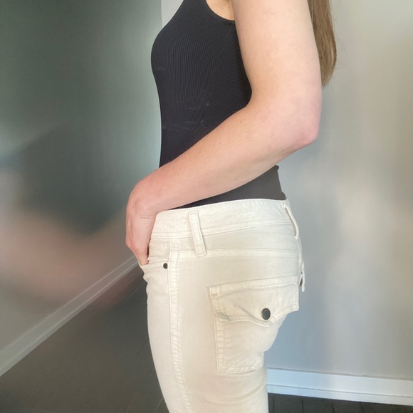 Bright Cream Sanctuary Velvet Bootcut Jeri Pants. - Picture 4 of 10
